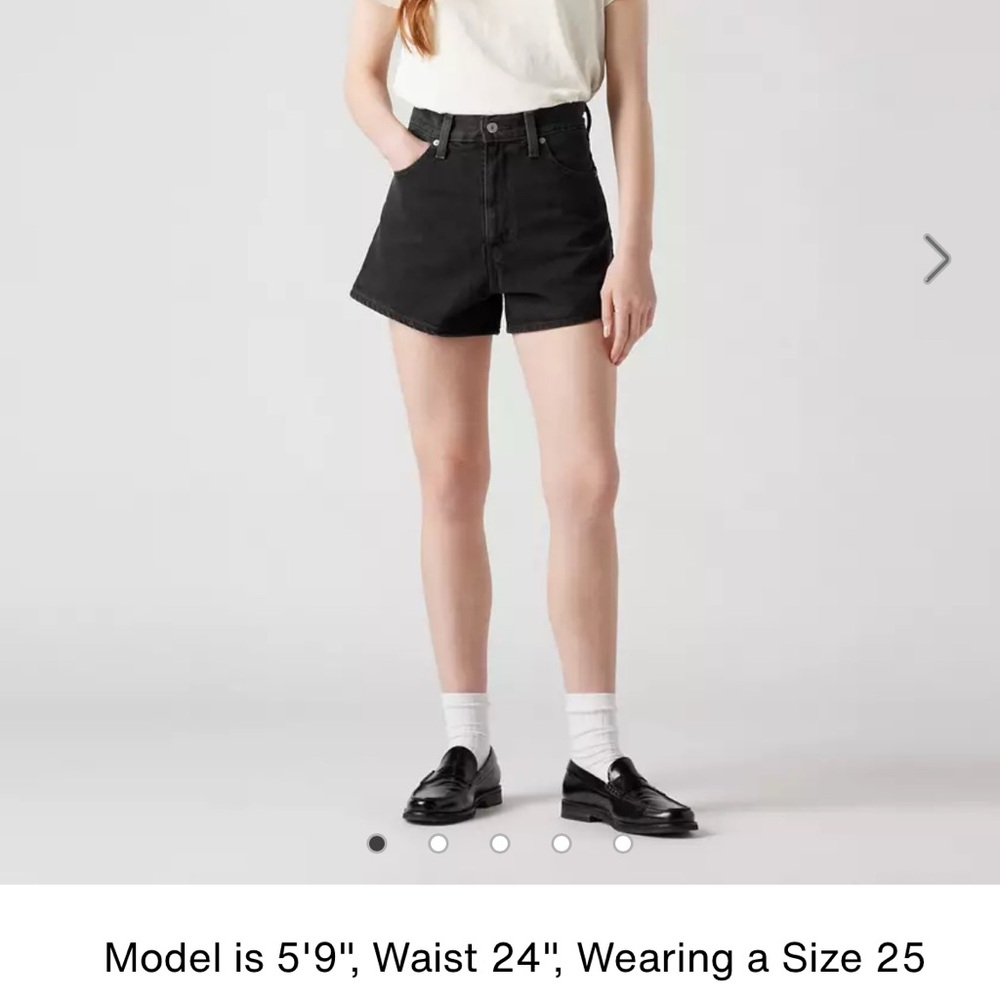 Levi's High Waist Dark Gray Denim Shorts